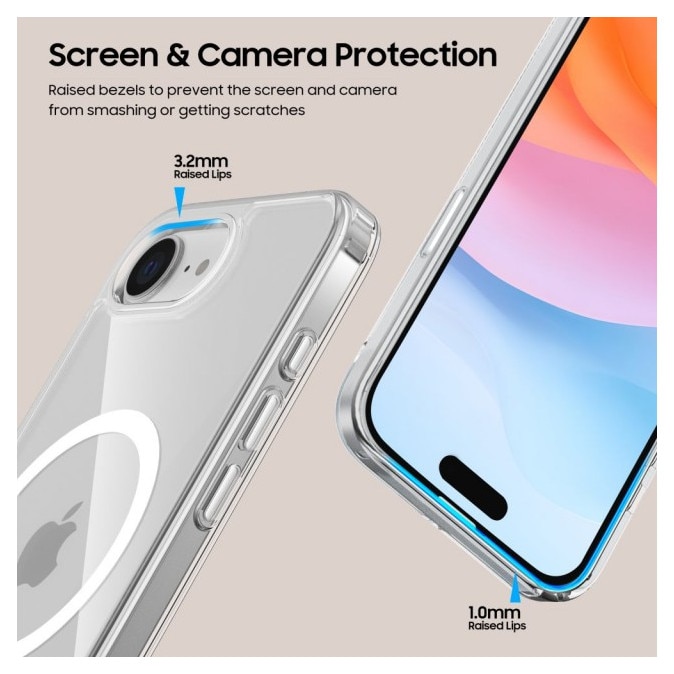 Husă Upzz Flexair, transparentă, protecție antishock, compatibilă cu iPhone 17e