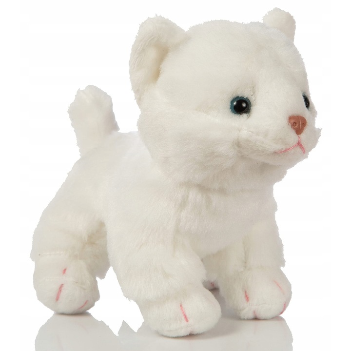 Jucarie de plus, Uni-Toys, catel alb, 13x8x14cm, set de jucarii de plus