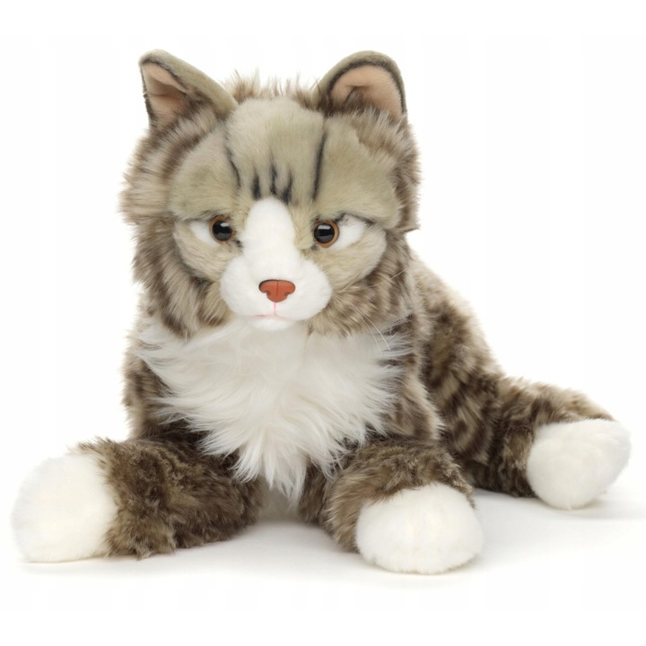 Pisica de plus Norvegiana, Uni-Toys, 46x17x22cm, material reciclat