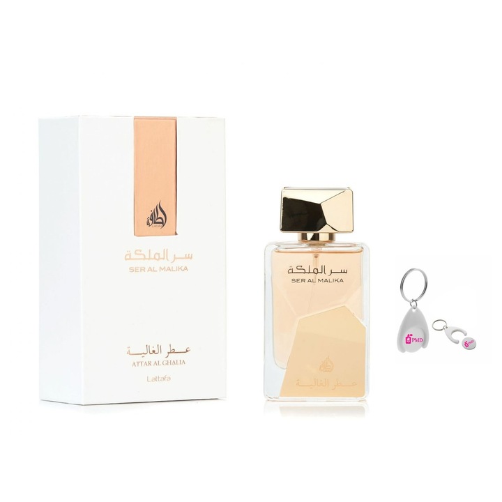 Lattafa Ser Al Malika Eau de Parfum, Női, 100 ml, Személyre szabott kulcstartóval
