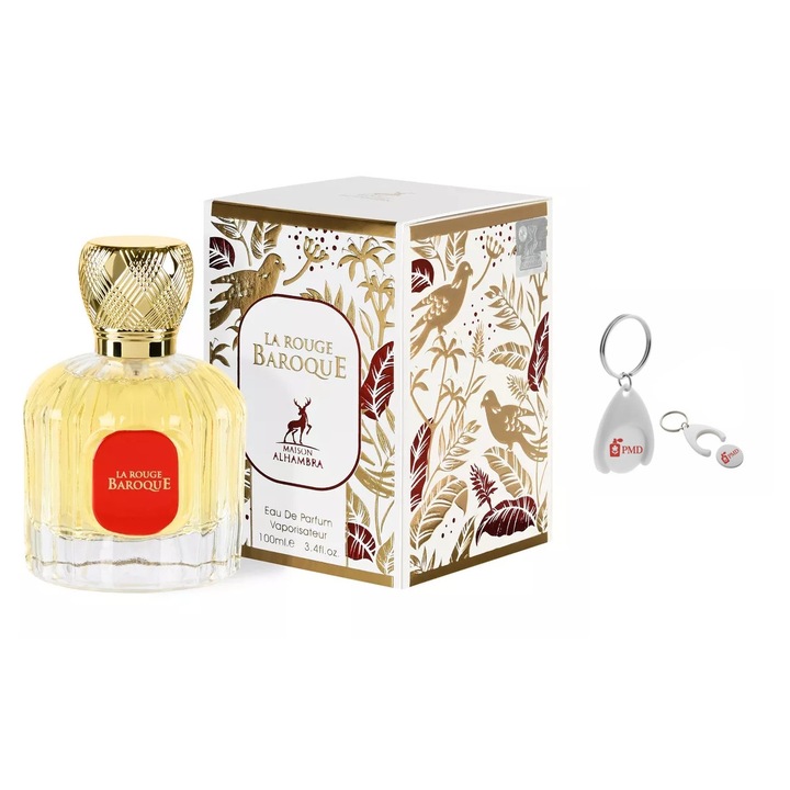 Alhambra Baroque Rouge 540 Eau de Parfum, Unisex, 100 ml személyre szabott kulcstartóval