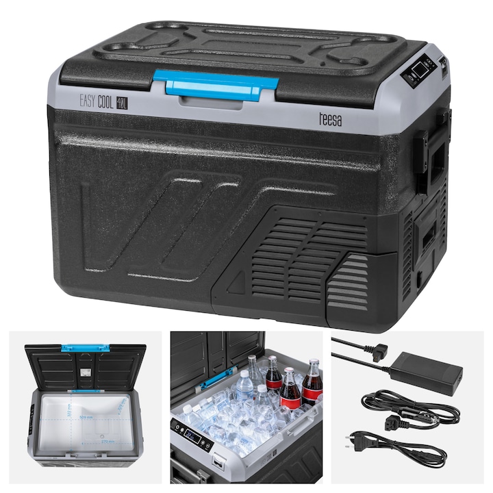 Frigider auto Teesa 40L, compresor, functie de congelare, 509x322x329mm, multicolor