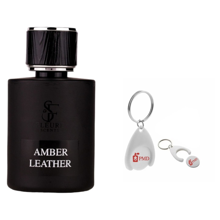 Apa de Parfum Wadi Al Khaleej Amber Leather, Unisex, 100 ml PMD Személyre Szabott Kulcstartóval