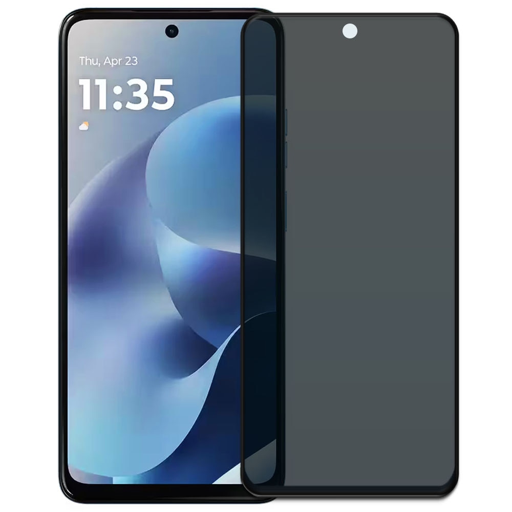 Folie din sticla securizata pentru Motorola Moto G17 Power, HAMSTERBOX Privacy Shield, Protectie completa ecran, Full face, Aplicare rapida, Case Friendly, Negru