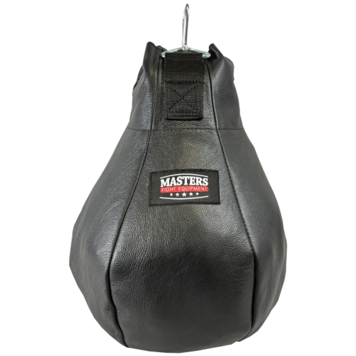 Saci sportivi de lupta, MASTERS FIGHT EQUIPMENT, gruszka bokserska, piele naturala, 35x45cm, negru