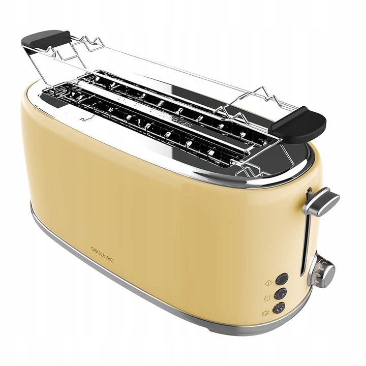 Prajitor de paine Cecotec Toast&Taste 1600 Retro, 1630 W, 2 fante 3,8 cm, inox, bej