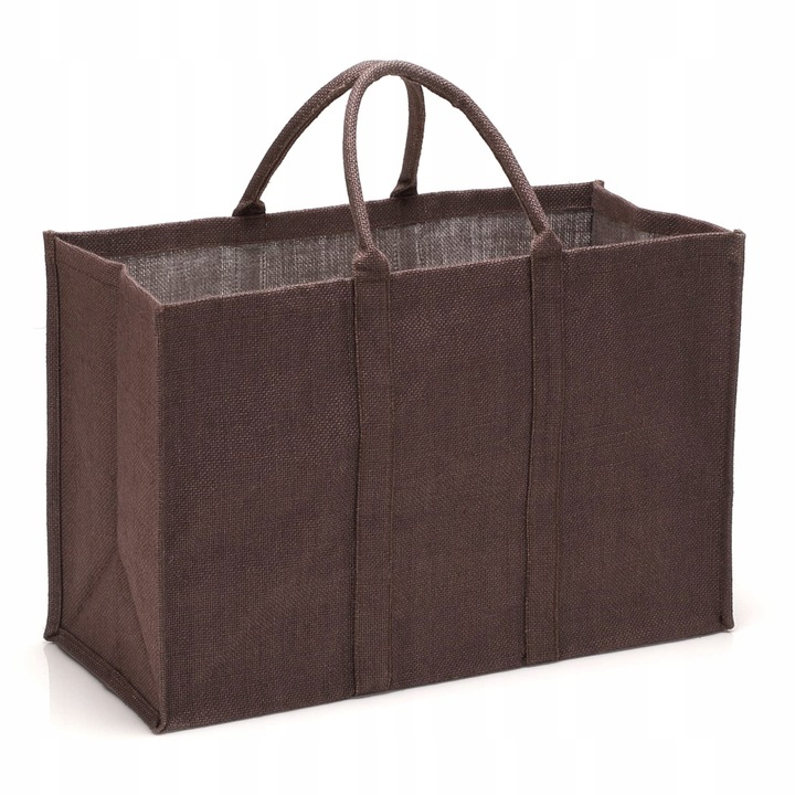 Geanta jute multifunctionala, 48L, culoare ciocolata, 55x35x25cm