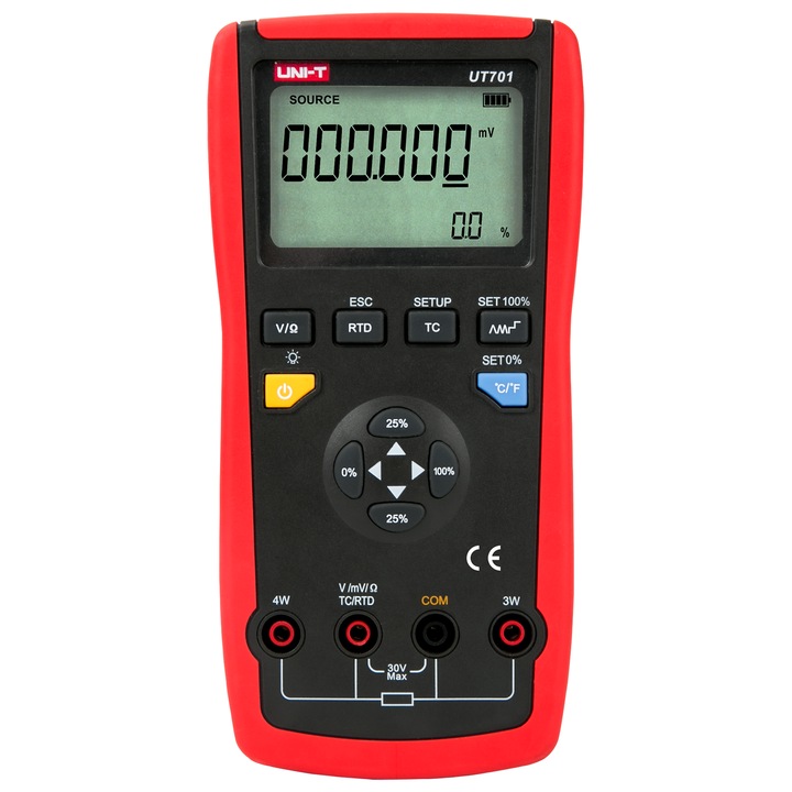 Calibrator temperatura Uni-T UT701, masurare tensiune DC, rezistenta, 96x193x47mm