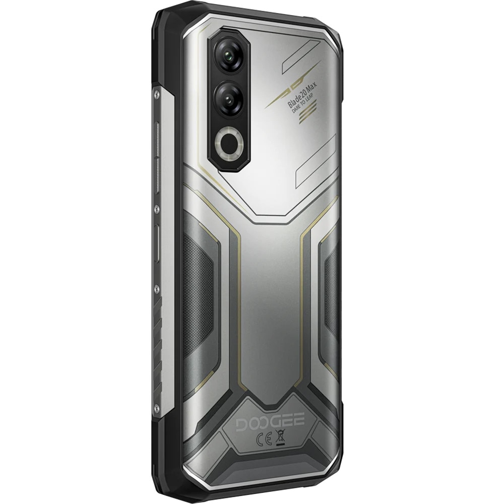 Telefon mobil Doogee Blade 20Max, 4G, Dual SIM, Helio G100, 6.6-inch 120Hz, 12GB RAM, 1TB, NFC, Night Vision, 11800mAh, Android 15, Silver