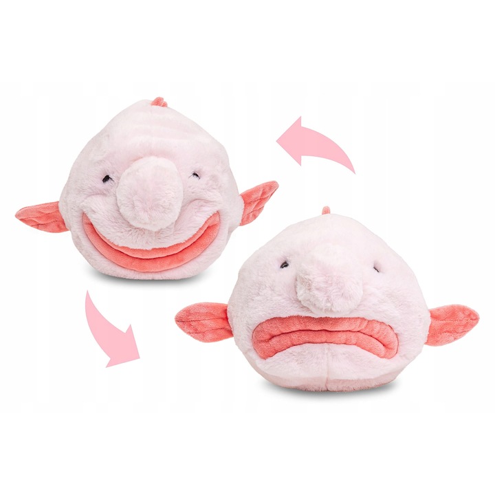 Jucarie de plus Uni-Toys Blobfish 29x19x13cm roz, negru, plusata