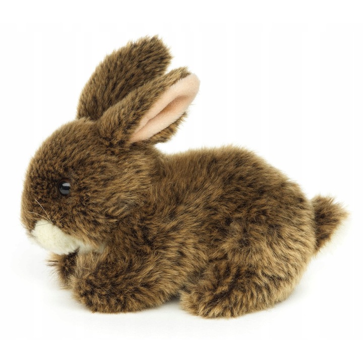 Iepure de plus Uni-Toys, 18x9x15cm, culoare maro, jucarie de plus
