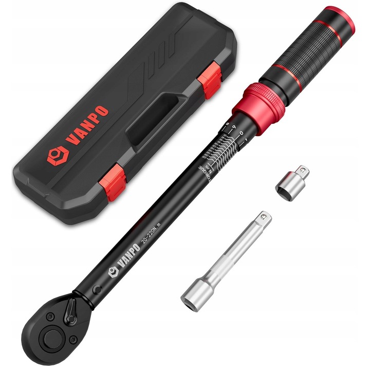 Cheie dinamometrica Vanpo 3-25Nm set, precizie +/-3%, 1/4 inch, constructie solida