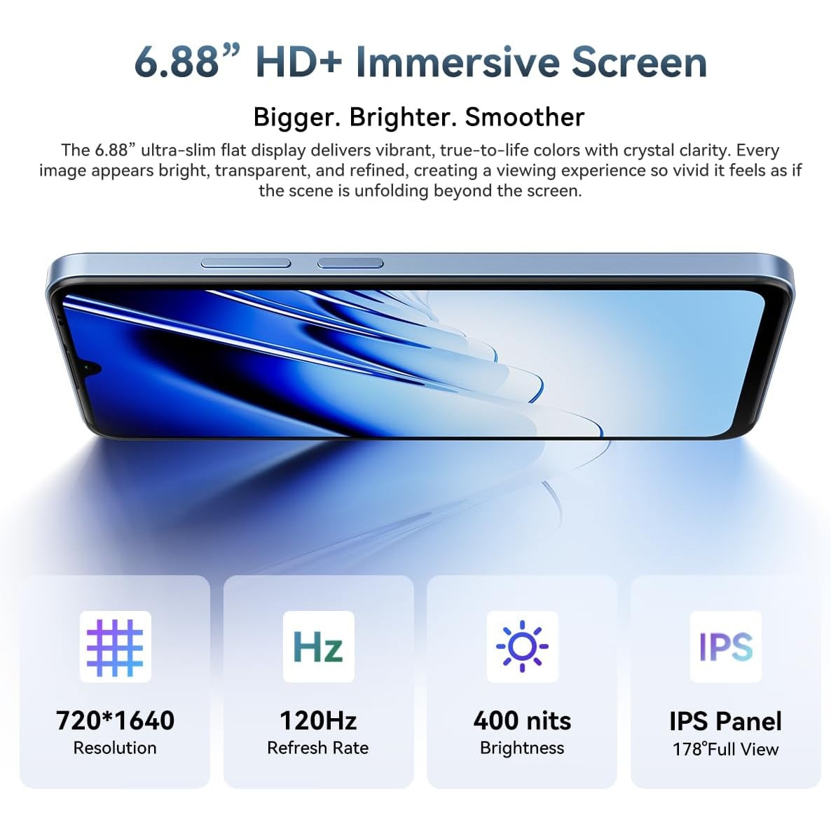 Telefon mobil Blackview Wave, 4G, 24GB RAM, 128GB, ecran HD+ 6.88 inch, negru