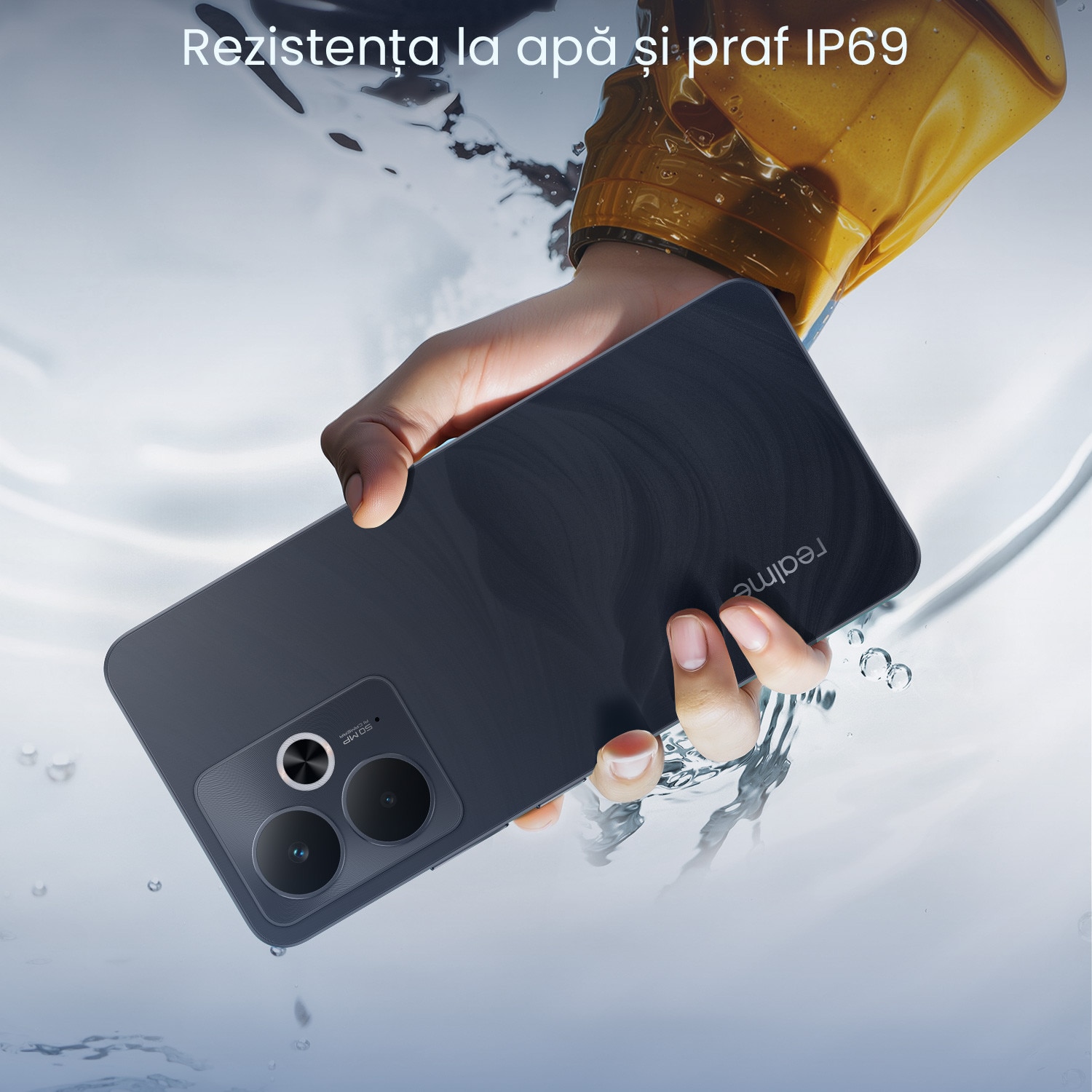 Telefon mobil realme 14T, Dual SIM, 8GB RAM, 256GB, 5G, Baterie Titan 5130mAh, IP69, 120Hz, negru