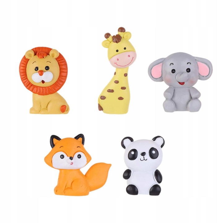 Set 5 Figurine Miniaturale Animale pentru Tort, Toyvian, 5x3.7x1.5cm