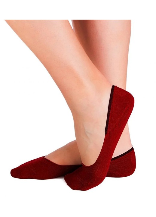 Sosete tip talpici Invisible Organic Socks Bordeaux 2 Bordeaux, 39-42 EU, Rosu bordo
