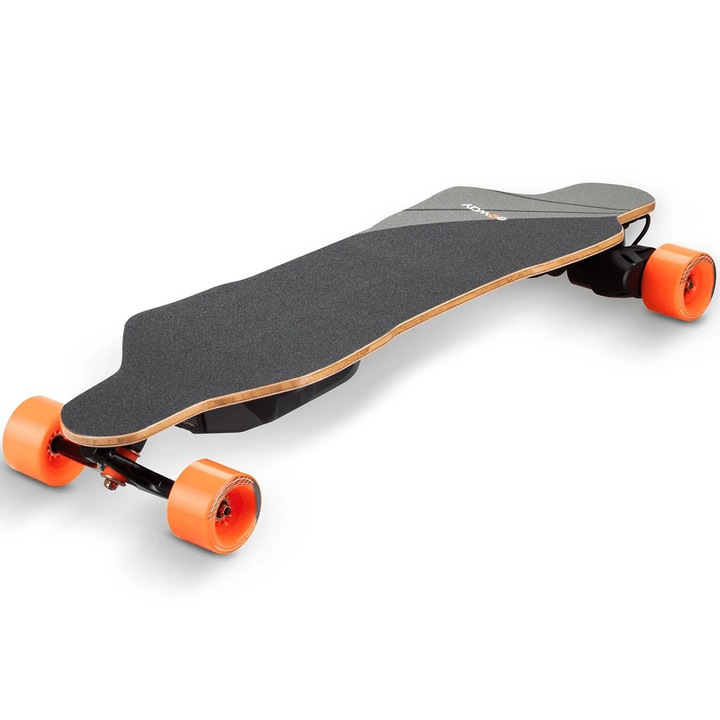 Skateboard Electric Exway Flex Belt (2023), 216Wh, putere 1512 W, viteza maxima 45 km/h, autonomie 30 km, roti de 85 mm, greutate maxima 180Kg, telecomanda, Negru