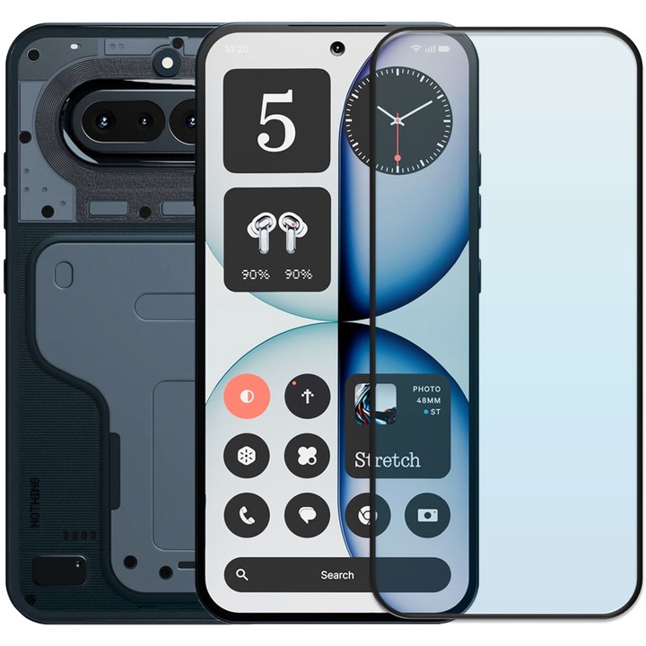 Folie din sticla securizata pentru Nothing Phone (4a), HAMSTERBOX Glass Shield, Protectie completa ecran, Full face, Aplicare rapida, Case Friendly, Transparenta