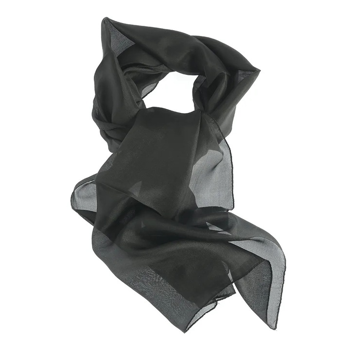 Esarfa neagra din matase 30 x 180 cm
