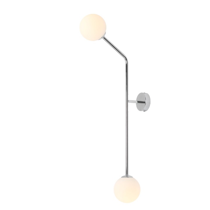 Aplica perete Aldex Pure Vertical, chrome, 2 surse de lumină, metal