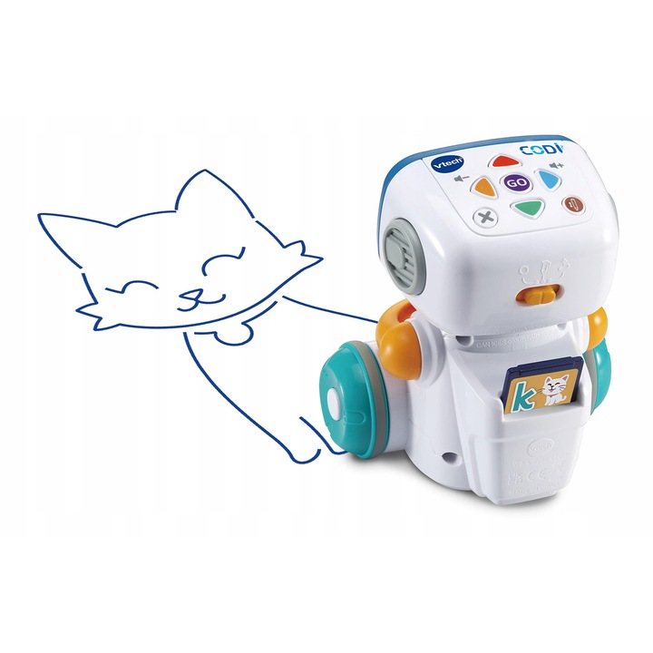 Интелигентен робот за рисуване VTech Codi, 3 режима на игра, с 1 писалка, за деца 4-8 години