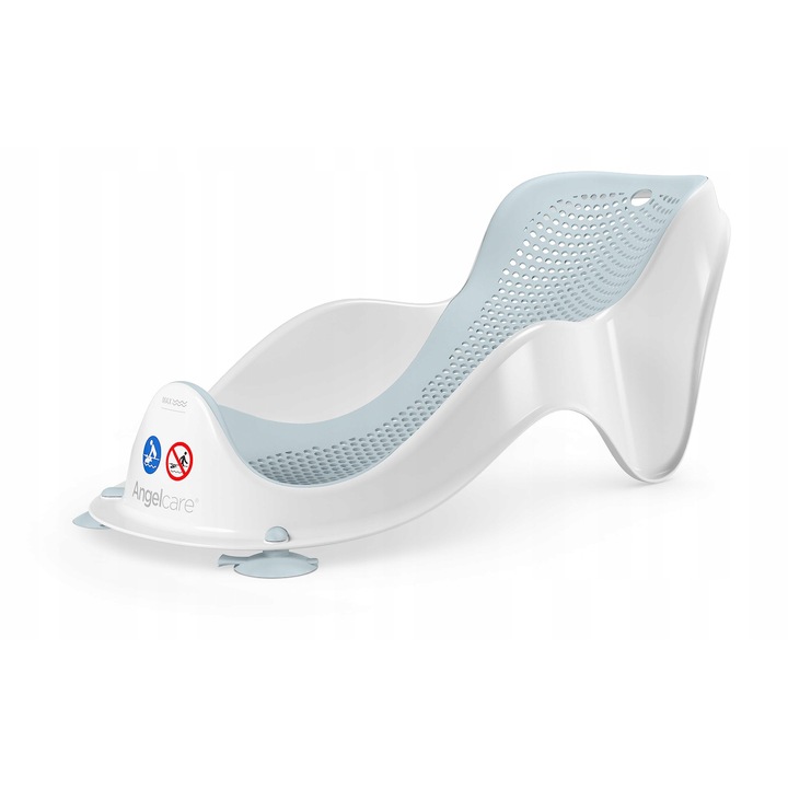 Fotoliu ergonomic pentru baie Angelcare Light Aqua, 0-6 luni, rezistent la mucegai, pentru cada bebelusi si adulti