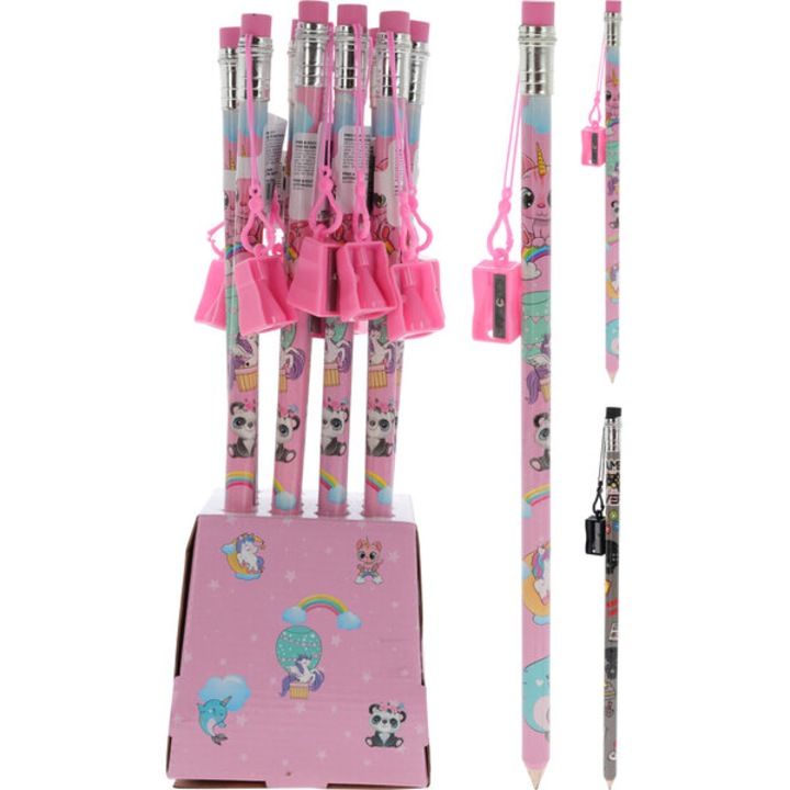 Creioane jumbo Koopman 39cm, cu guma si ascutitor, set 2 modele