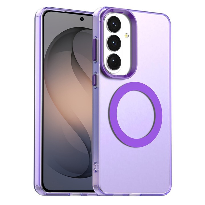 Husa pentru Samsung Galaxy S26 Comari® CandyMag, compatibila MagSafe, protectie antisoc, laterale ranforsate, finisaj antiamprenta, Mov