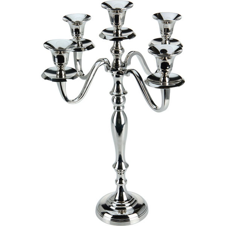 Suport lumanari Koopman, aluminiu, 5 locuri, 40cm, multicolor