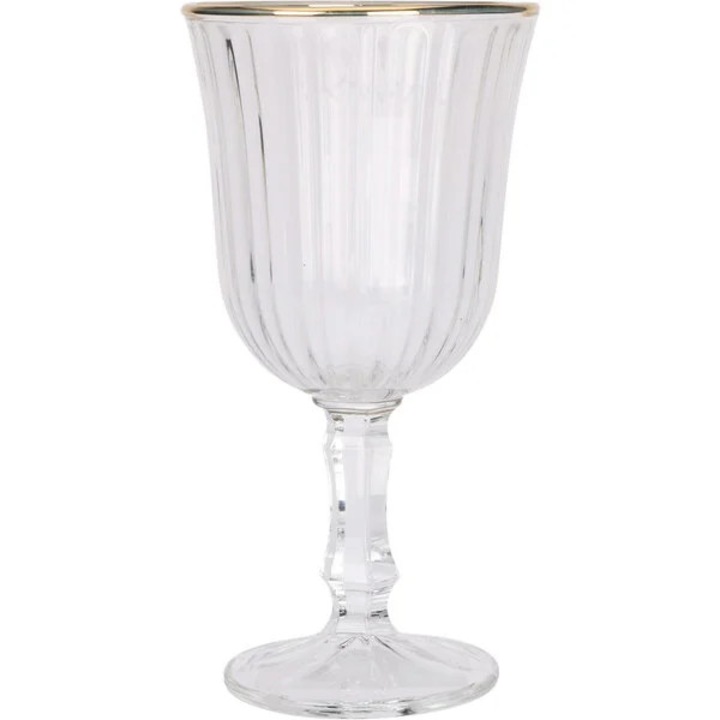 Pahare de vin, Koopman, set pentru nunta, 240ml, 8x16cm, cu detalii aurii