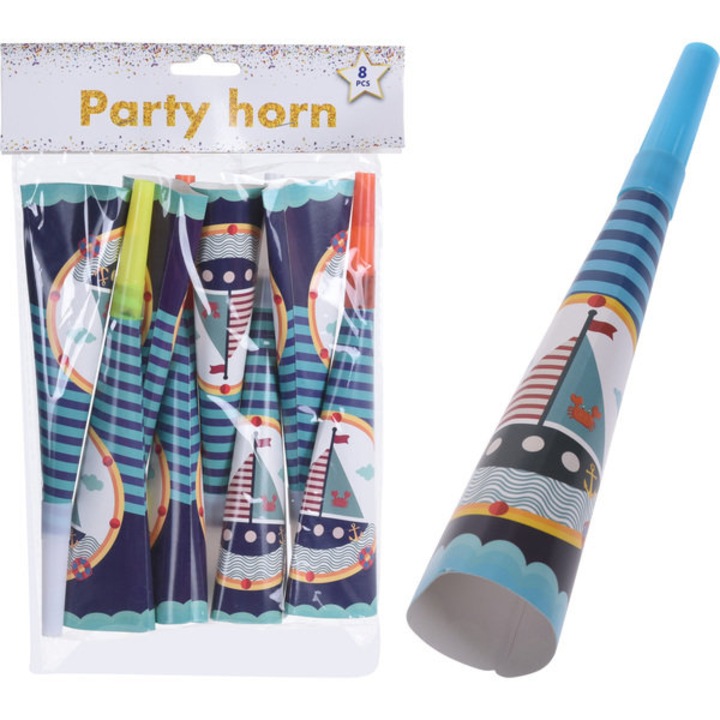 Set 8 trompete pentru petrecere, Koopman, model barcuta