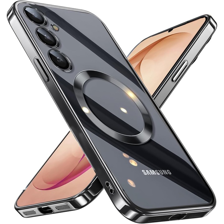 Husa compatibila cu Samsung Galaxy S26 Plus, ALC MOBILE, pentru telefon mobil cu protectie pentru camera, Tehnologie MagSafe, rezistenta la socuri, contur Negru