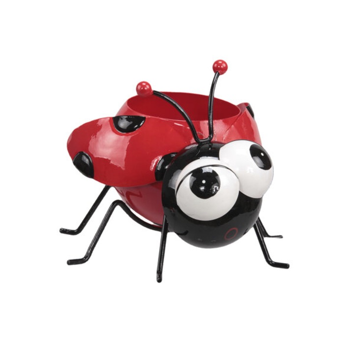 Ghiveci metalic ED Collection, model gargarita, 15x16cm, rosu