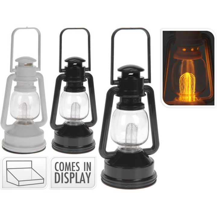 Felinar Koopman Phanaraki Epitaphio LED 9x15cm alb/negru, cu baterie