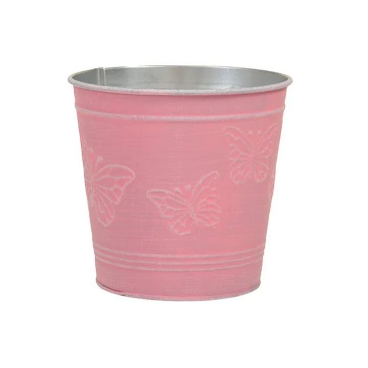Ghiveci ED Collection, 12,5x11,5cm, roz, cu fluturi