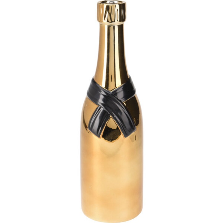 Vaza ceramica Koopman, 11.5x39cm, culoare champagne, set decorativ