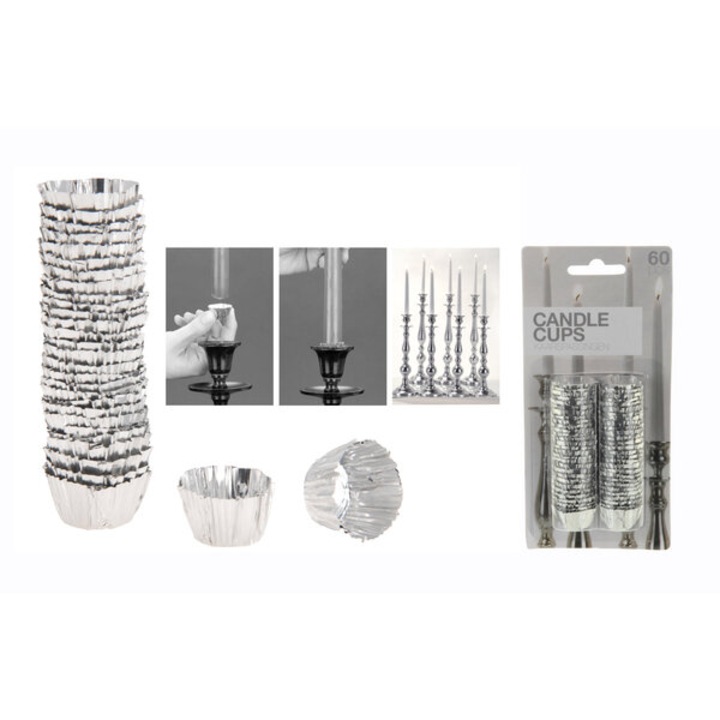 Suporturi lumanari Koopman set 60, aluminiu, pentru candele, utilizare stabila