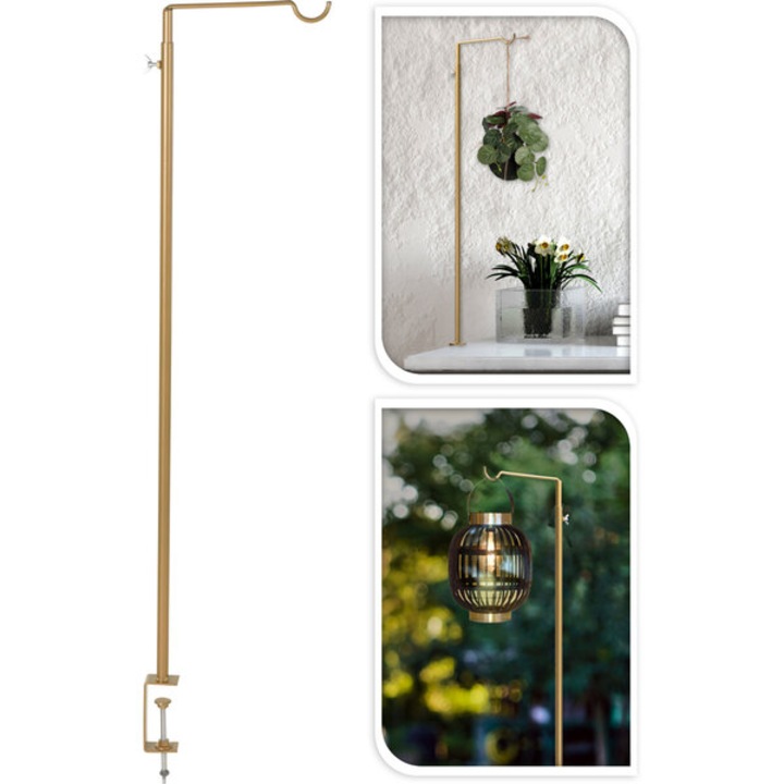 Suport metalic pentru ghivece/felinare Koopman, 20x90cm, auriu, montare pe blat