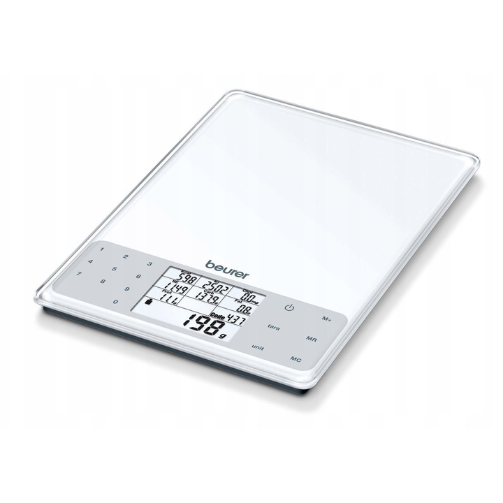 Cantar de bucatarie Beurer, 5kg, alb, 20.700cm x 5.200cm x 25.700cm