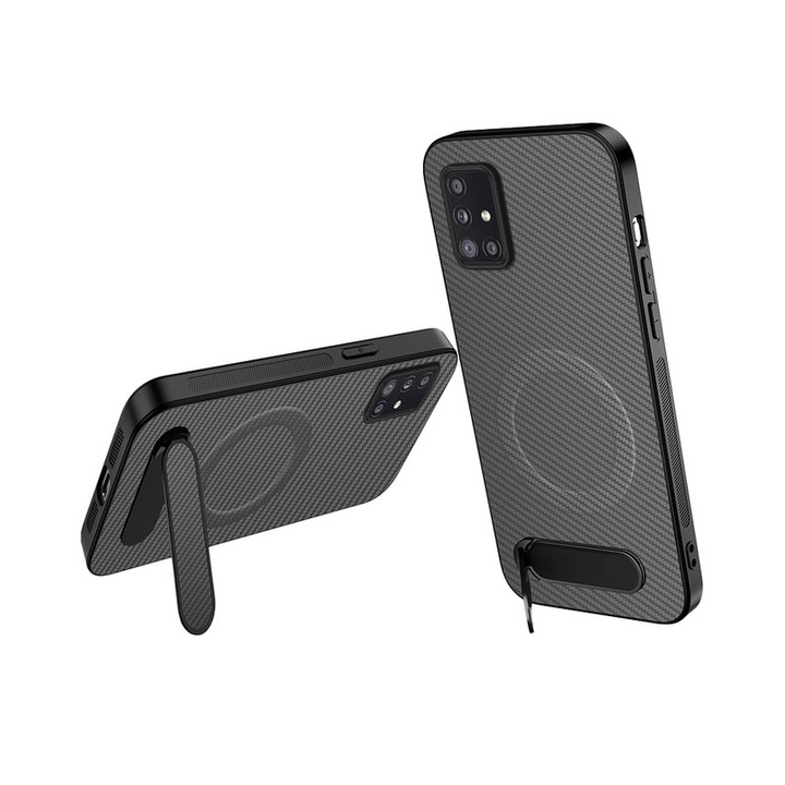 Husa de telefon compatibila cu Samsung S24 MagSafe, oferind protectie completa, fabricata din fibra de carbon