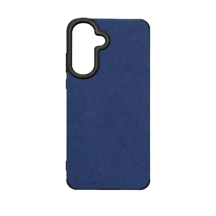 Husa telefon compatibila cu Samsung S24 si S25, TPU, textura denim, albastra
