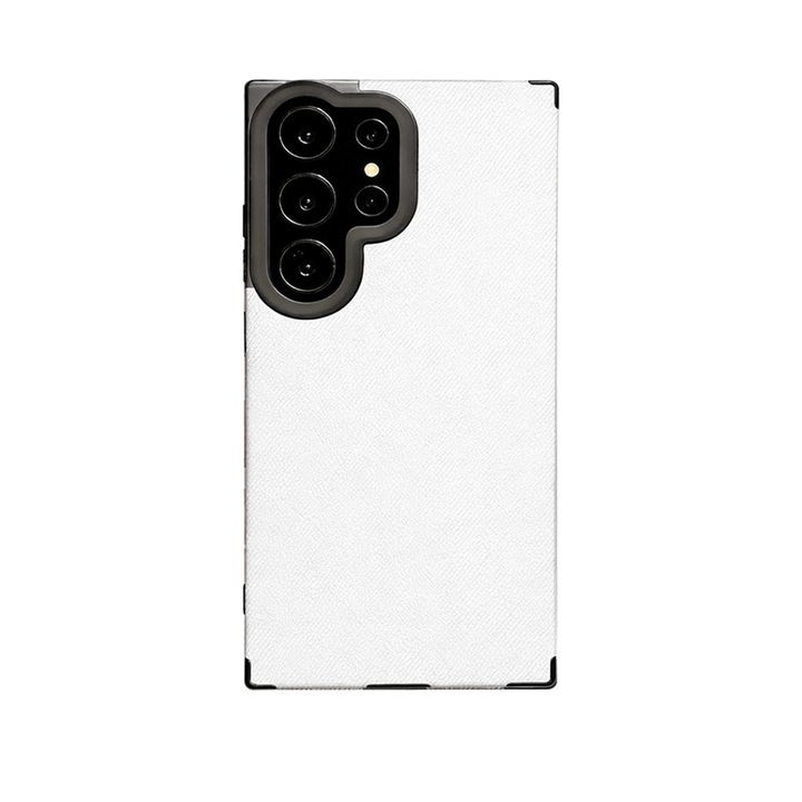 Husa telefon compatibila cu Samsung S24 Ultra, MagSafe, TPU, textura, alb