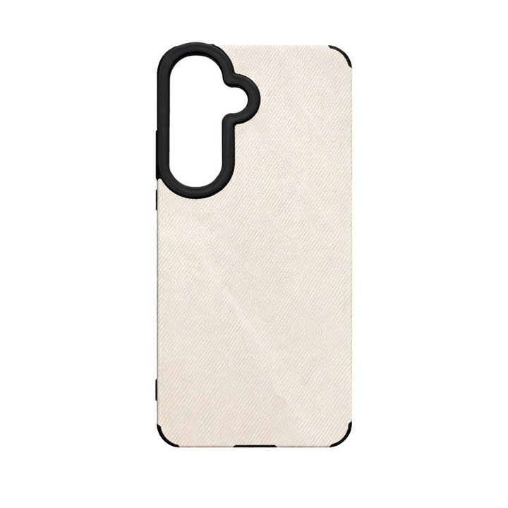 Husa telefon compatibila cu MagSafe, TPU, textura denim, alb, compatibila cu Samsung S24xS25
