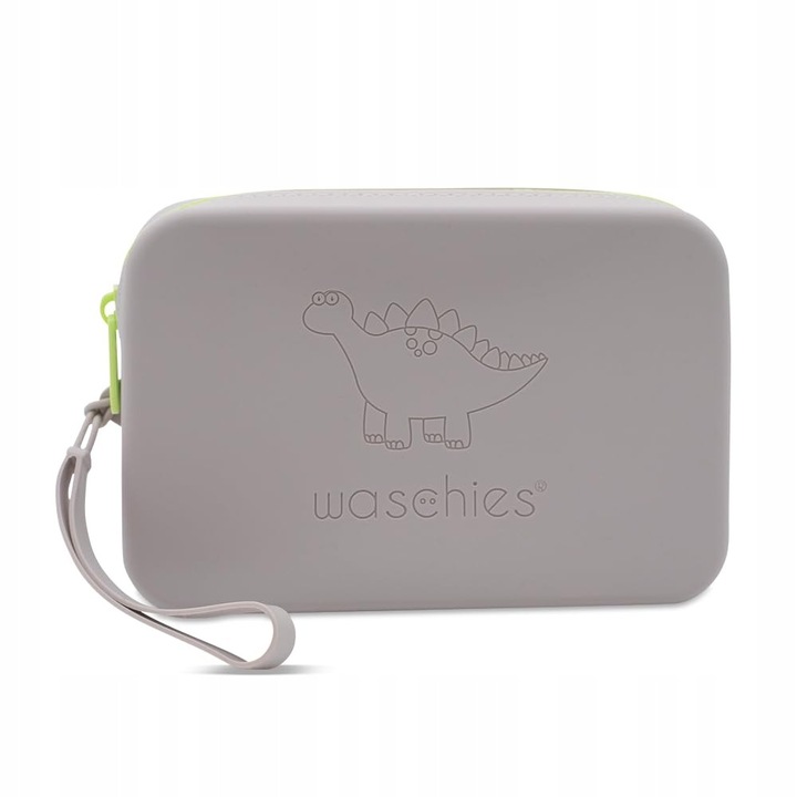 Geanta de calatorie Waschies pentru copii, compacta, impermeabila, gri, 19x12,5x4cm