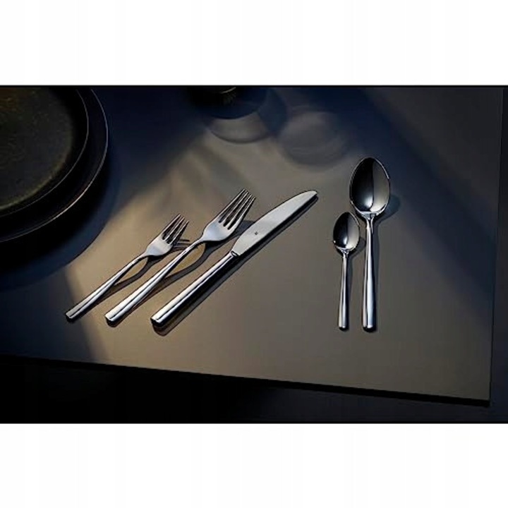 Set tacamuri WMF Boston, 30 piese, otel inoxidabil, pentru 6 persoane, monoblok, polerat