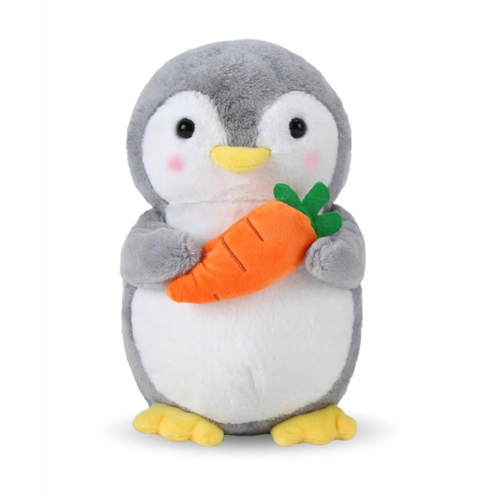 Jucarie de plus Pinguin 25cm pentru copii, cu morcov