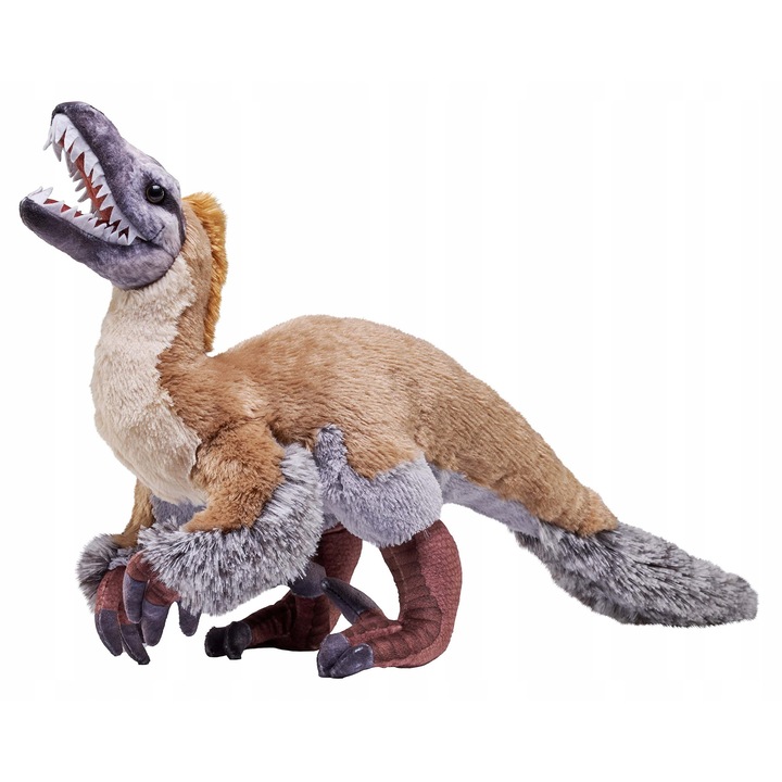 Dinozaur Velociraptor 30 cm Jucarie de plus, Wild Republic, educativ, multicolor