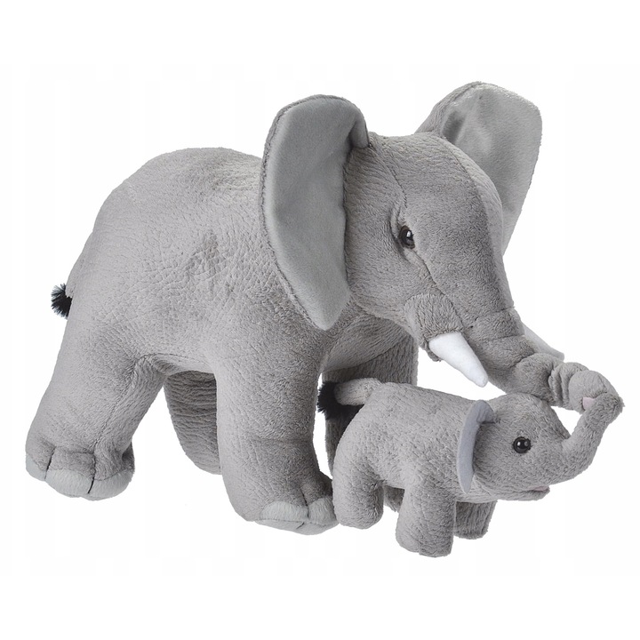 Плюшена играчка Майка и бебе слонче, Wild Republic, 38 см, екологична, подарък за деца