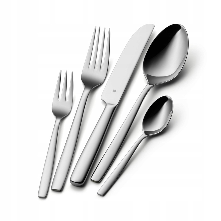 Set tacamuri WMF Palma 30 piese, otel inoxidabil, pentru 6 persoane, lucios, cu cutit monobloc