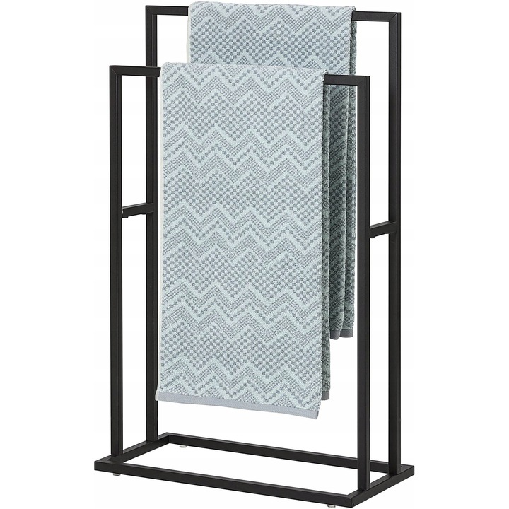 Törölközőtartó, Sealskin, Carre, ipari design, fekete, 480x785x240mm